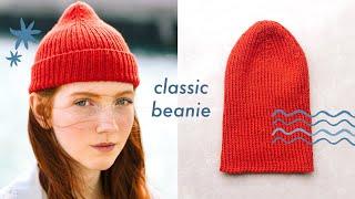 How to Knit a CLASSIC BEANIE (Free Hat Pattern!)