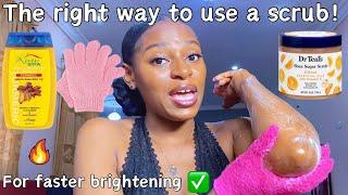 A brightening body scrub will give you faster skin brightening| how to use a body scrub 