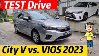 Test Drive all new Toyota Vios 2023 vs. Honda City V Sensing.