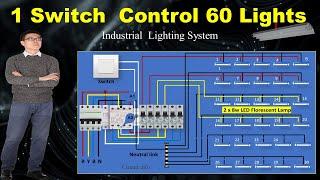 1 Switch 60 Lights wiring connection / Industrial Lighting System/Lighting