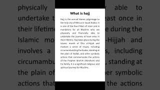 what is Hajj.#hajj