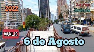 Walking around 6 de agosto st throughout San Jorge, La Paz, 세이스데아고스또에서 상 호르헤까지 걷기 Ep 037