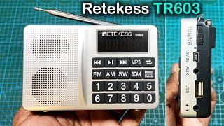 Retekess TR603 Portable FM/AM/SW Radio MP3 Player Rechargeable Speaker Unboxing and Test