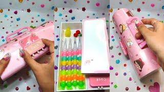 Unboxing Cute Password Lock Pencil Case | Filling 90's Pencil Box, Fancy Compass Box, Geometry asmr