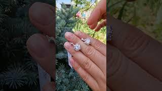 серьги из серебра с фианитами