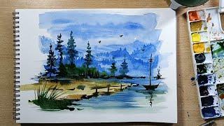 Beautiful Watercolor Paintings Of Nature Easy for beginners || Art by Umang Kumar