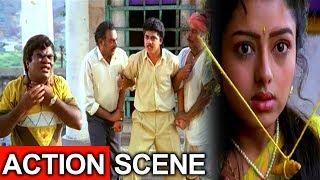 Manavarali Pelli Movie Best Action Scene ||  Babu Mohan,Brahmanandam || Telugu Movie Talkies