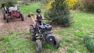 Modified Bolens 600 Pulling a Cherry Log