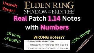 The Real 1.14 Patch Notes (with Numbers) Elden Ring Shadow of the Erdtree