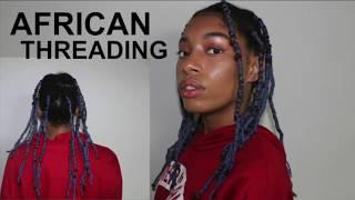 AFRICAN THREADING ON NATURAL HAIR|| HEATLESS BLOWOUT || SUREFITJOHNSON