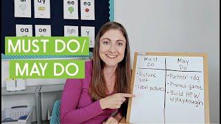 Literacy Centers: How to Set-Up A Must Do/May Do System