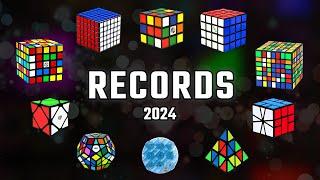 ALL RUBIK'S CUBE WORLD RECORDS 2024  Speedcubing WRs