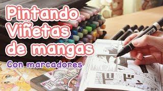 Pintando viñetas de mangas con marcadores 