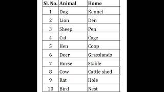 animal&their homes#englishlearner