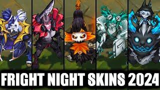 All New Fright Night Skins Spotlight 2024 Veigar Zeri Pyke Shaco Nunu (League of Legends)