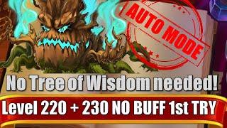 Level 220 230 AUTO MODE No Asgard Tree of Wisdom No Buff Root of Evil 1st Try | Heidi #herowars