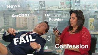 Hilarious!! News Anchor Hair Powder FAIL and Confession!