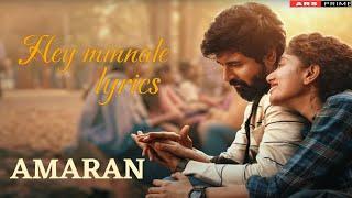 Hey Minnale lyrics | Amaran | Sivakarthikeyan,Sai Pallavi | GV Prakash | ARS PRIME#heyminnale #song