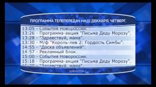 Программа телепередач канала "Новороссия ТВ" на 11.12.2014