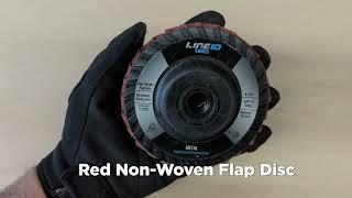 The NEW LINE10 Tools Red Non Woven Flap Disc for Angle Grinders with Threaded Arbors