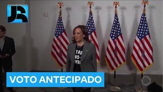 EUA: Kamala incentiva voto antecipado, e pesquisas mostram aumento da popularidade de Trump