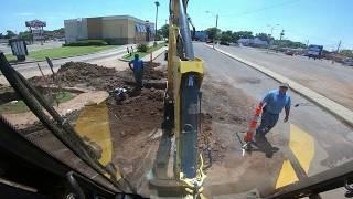 Backhoe destroying parking lot. #MBGA #Digginok #Backhoeman