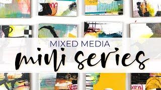 12 Mixed Media Paintings in 30 Minutes! #arttutorial #abstractpainting #collageart #gridjournal