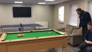 Jovan & Calum attempt a game of pool at lunch - #WhatWOuldYouGiveUp