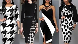 top trendy and Stylish printed bodycon dress ideas for office wear ladies