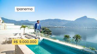 COBERTURA COM PISCINA E VISTA PANORÂMICA DA LAGOA E CRISTO REDENTOR EM LOCAL NOBRE DE IPANEMA