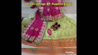 Chinon Lehnga, BP, Dupatta & Jutti, I Full Gotta Patti with Traditional Look I Book@FBC+919855244477