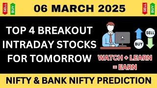 Best Intraday Stocks For Tomorrow | 6 March 2025 | Nifty & Bank Nifty Prediction For tomorrow