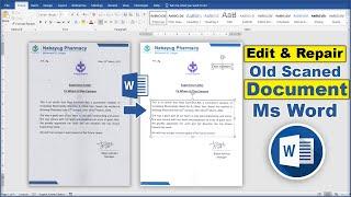 How to Edit & Repair Old Document in Ms Word Hindi Tutorial || Repair Scan Old Document in Ms Word