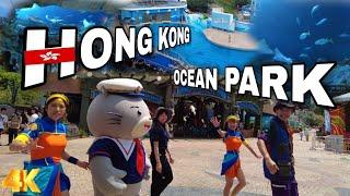 Hong kong 4k! Ocean Park | Full WaLking Tour 2023 | Attractions Aquariums Panda Dolphin Show & Rides