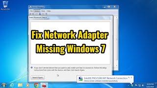 Fix Network Adapter Missing on Windows 7