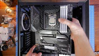 MSI MPG Z590 Carbon Motherboard install, Intel Core i9-10900K CPU, NVMe [Hand Movement][Close Focus]