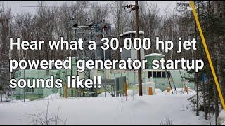 Biggest starter ever!! 1100 ci 12V92 screaming Detroit diesel starts a 30,000 hp jet generator!