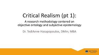 Critical Realism (pt 1)