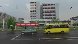 Pyongyang - streets in the city. North Korea May 2016 DPRK. UltraHD 4K