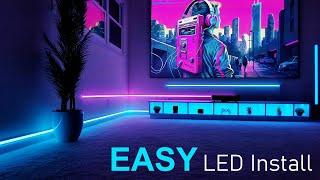 Ridiculously Easy LED Strip Install! No drilling, No Splicing, No Soldering!