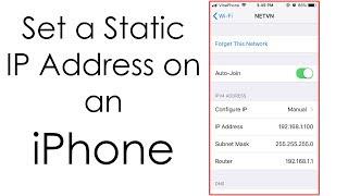 iPhone : Setting a static IP address for wireless network | NETVN