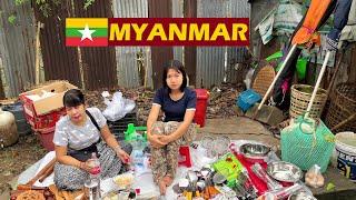 Good Morning Stroll: Exploring Yangon's Lively Creek-Side Market in Myanmar 