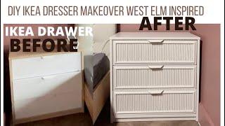 DIY FLUTED IKEA HACK DRAWER WEST ELM INSPIRED PANELLING NEW FURNITURE B&Q Moulding