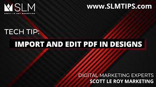 Tech Tip: Import and Edit PDF in Designs