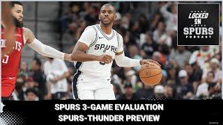 San Antonio Spurs 3-game evaluation; Spurs-Thunder preview