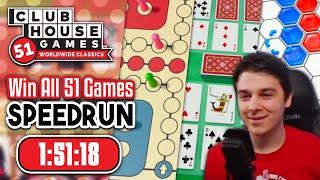 Win All 51 Games Speedrun in 1:51:18 | Clubhouse Games 51 WwC