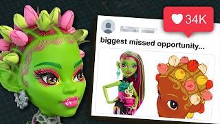 creating a 'tulip bantu knots' monster high doll