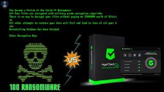 AppCheck Anti-Ransomware vs Ransomware | MBR Lock Ransomware Test | Test vs 100 Ransomware | 2021