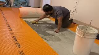 Installing Schluter ditra over concrete floor