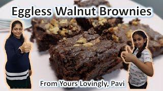 Eggless Walnut Brownies Recipe #simple #easy #kidfriendly - Kitchen Cuts by Yours Lovingly, Pavi